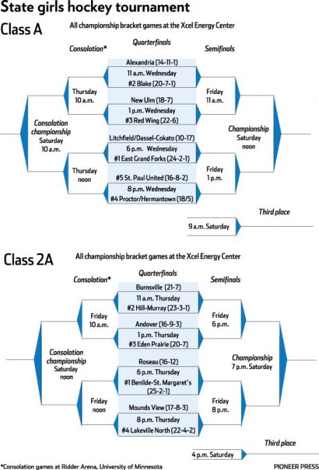 Minnesota State High School Girls Class AA Hockey Tournament at Xcel Energy Center
