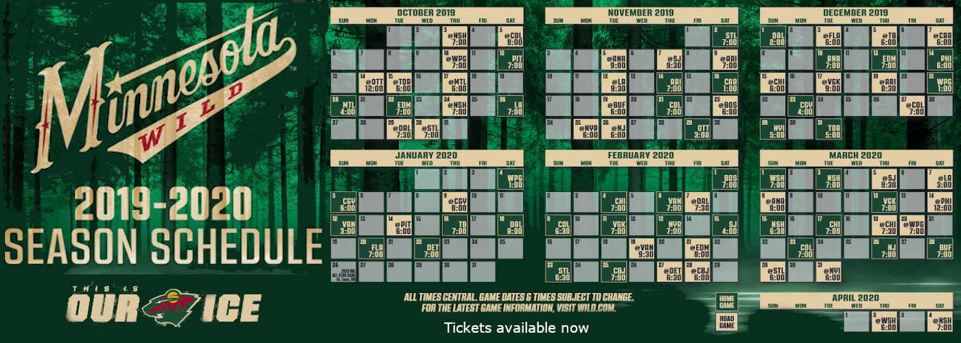 Minnesota Wild Printable Schedule Printable World Holiday