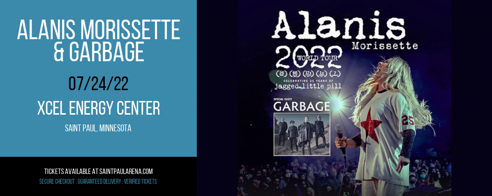 Alanis Morissette & Garbage at Xcel Energy Center tickets Alanis Morissette & Garbage at Xcel Energy Center