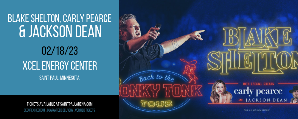 Blake Shelton, Carly Pearce & Jackson Dean at Xcel Energy Center tickets Blake Shelton, Carly Pearce & Jackson Dean at Xcel Energy Center